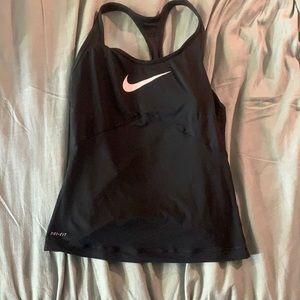 Nike workout shirt built in training bra S